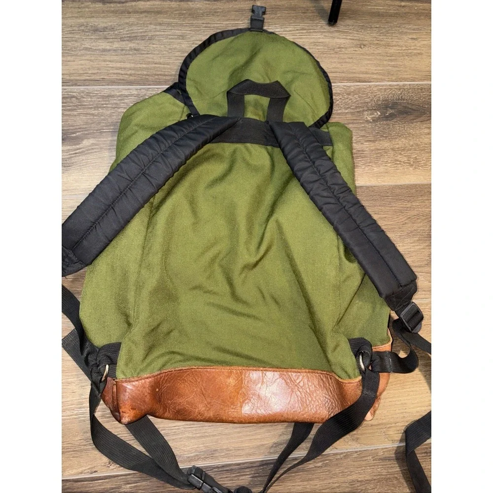 Vintage The North Face Tear Drop Backpack USA Brown Label Tag Leather Canvas